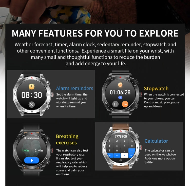 LEMFO T95 1,52 pouces IPS écran 2 en 1 Bluetooth écouteur montre intelligente prise en charge de la surveillance de la santé