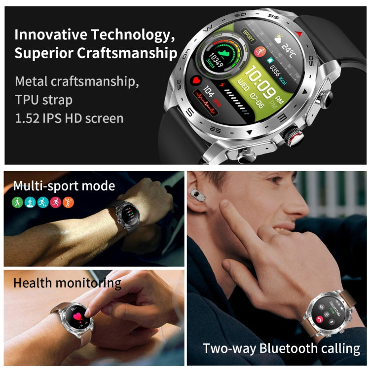 LEMFO T95 1,52 pouces IPS écran 2 en 1 Bluetooth écouteur montre intelligente prise en charge de la surveillance de la santé