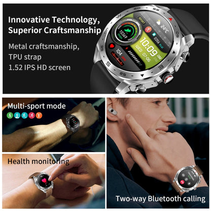 LEMFO T95 1,52 pouces IPS écran 2 en 1 Bluetooth écouteur montre intelligente prise en charge de la surveillance de la santé