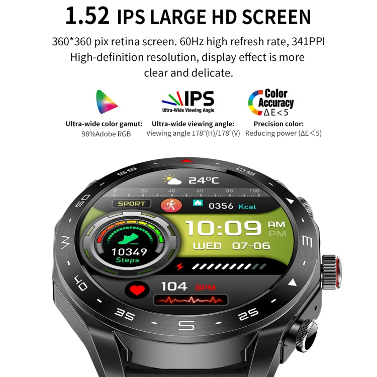 LEMFO T95 1,52 pouces IPS écran 2 en 1 Bluetooth écouteur montre intelligente prise en charge de la surveillance de la santé