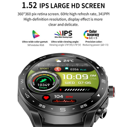 LEMFO T95 1,52 pouces IPS écran 2 en 1 Bluetooth écouteur montre intelligente prise en charge de la surveillance de la santé