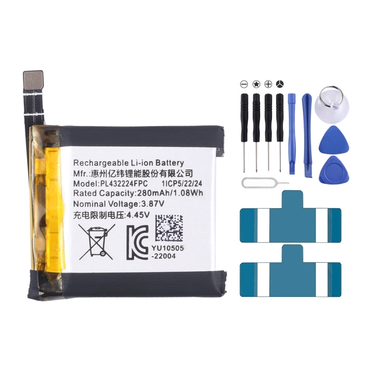 Remplacement de la batterie, For Amazfit EVE PL432224FPC 280mAh, For Amazfit EVE EVE PL432224 280mAh