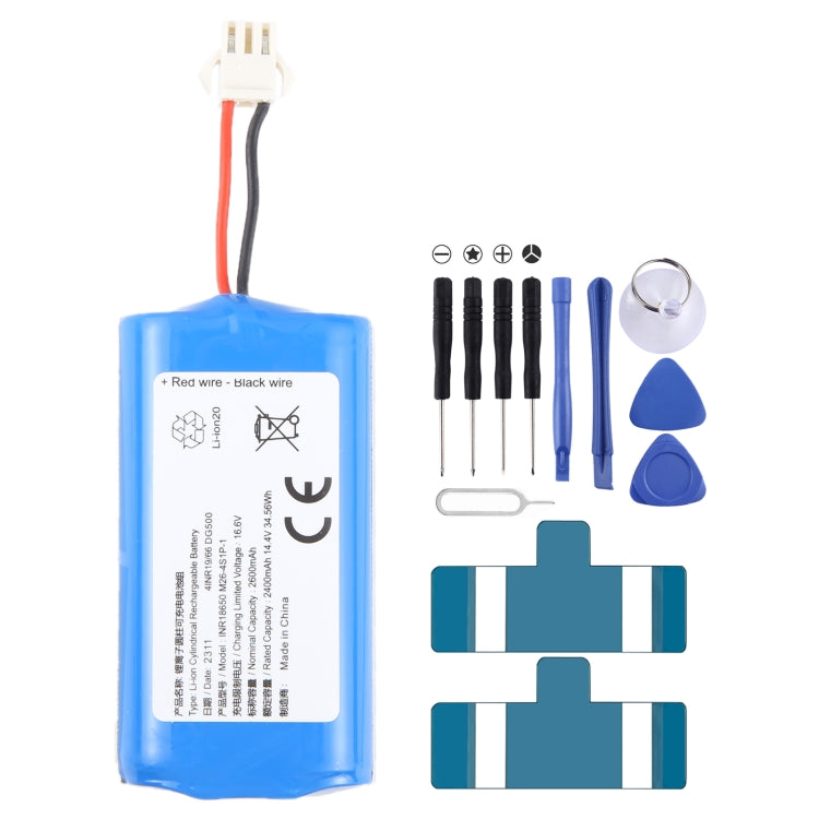 Remplacement de la batterie, For ECOVACS DG500 INR18650 M26-4S1P 2600mAh