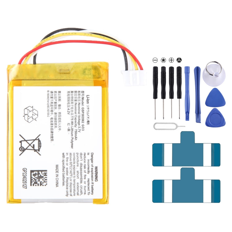 Remplacement de la batterie, For JBL Go 3 GSP383562 G03 750mAh
