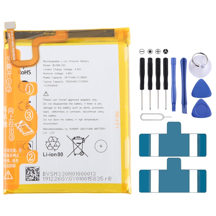 Remplacement de la batterie, For VSMART BVSM-420 4450mAh, For VSMART BVSM-330 3520mAh, For VSMART BVSM-620 4000mAh, For VSMART BVSM-340 3500mAh, For Vsmart joy 3 plus BVSM-430 5000mAh, For VSMART BVSM-220 2550mAh, For VSMART BVSM-230 BVSM230 3000mAh   ...