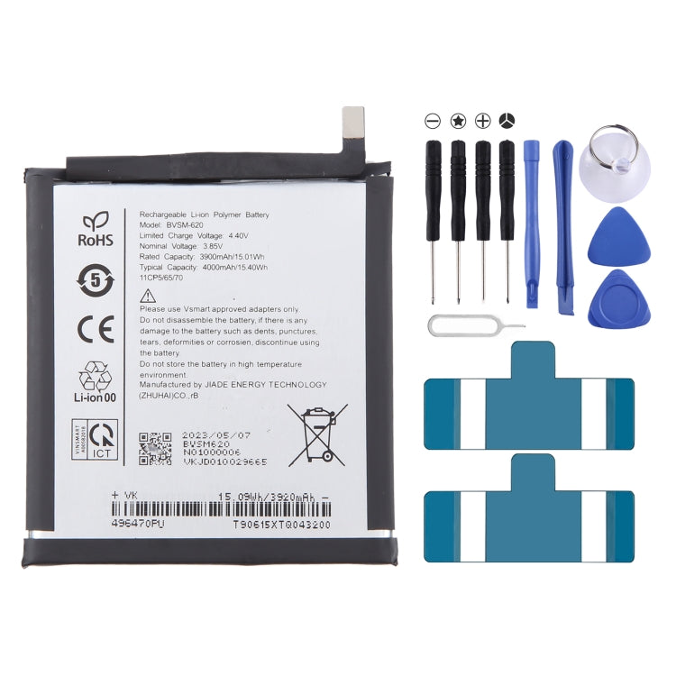 Remplacement de la batterie, For VSMART BVSM-420 4450mAh, For VSMART BVSM-330 3520mAh, For VSMART BVSM-620 4000mAh, For VSMART BVSM-340 3500mAh, For Vsmart joy 3 plus BVSM-430 5000mAh, For VSMART BVSM-220 2550mAh, For VSMART BVSM-230 BVSM230 3000mAh   ...