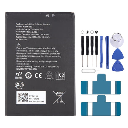 Remplacement de la batterie, For VSMART BVSM-420 4450mAh, For VSMART BVSM-330 3520mAh, For VSMART BVSM-620 4000mAh, For VSMART BVSM-340 3500mAh, For Vsmart joy 3 plus BVSM-430 5000mAh, For VSMART BVSM-220 2550mAh, For VSMART BVSM-230 BVSM230 3000mAh   ...