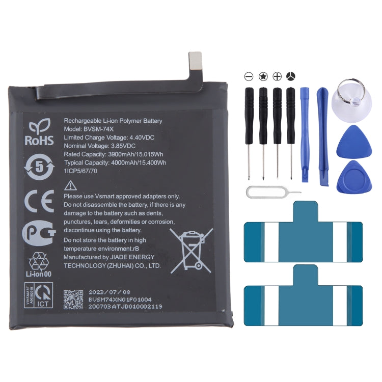 Remplacement de la batterie, For VSMART BVSM-420 4450mAh, For VSMART BVSM-330 3520mAh, For VSMART BVSM-620 4000mAh, For VSMART BVSM-340 3500mAh, For Vsmart joy 3 plus BVSM-430 5000mAh, For VSMART BVSM-220 2550mAh, For VSMART BVSM-230 BVSM230 3000mAh   ...