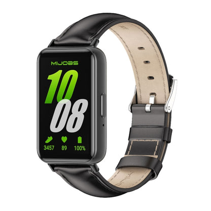 Bracelet de montre en cuir véritable double face Mijobs, For Samsung Galaxy Fit 3