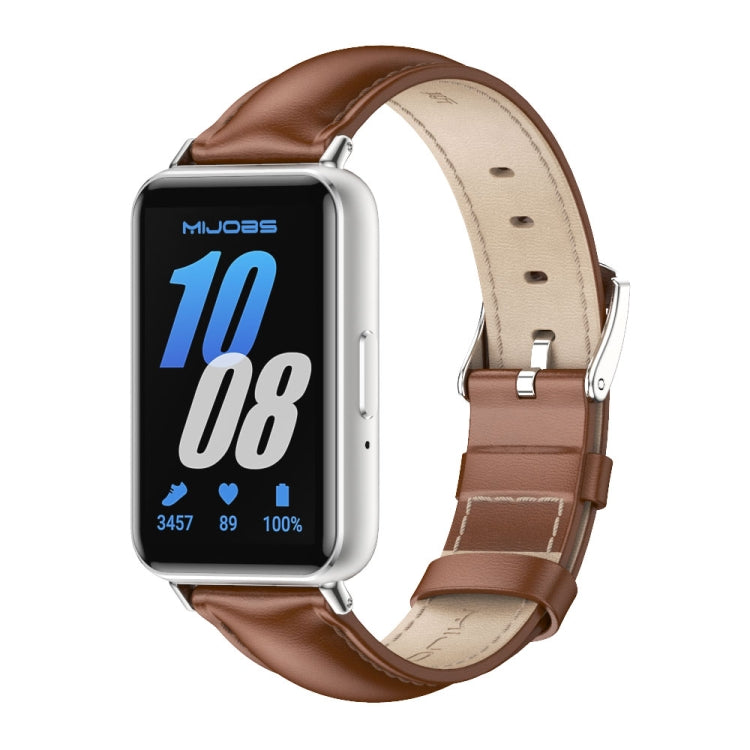 Bracelet de montre en cuir véritable double face Mijobs, For Samsung Galaxy Fit 3