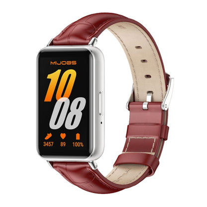 Bracelet de montre en cuir véritable double face Mijobs, For Samsung Galaxy Fit 3