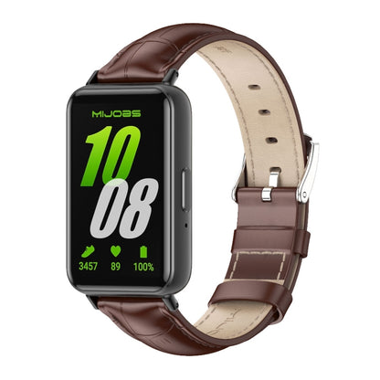 Bracelet de montre en cuir véritable double face Mijobs, For Samsung Galaxy Fit 3