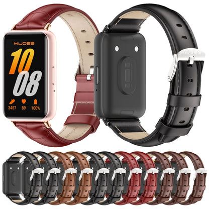 Bracelet de montre en cuir véritable double face Mijobs, For Samsung Galaxy Fit 3