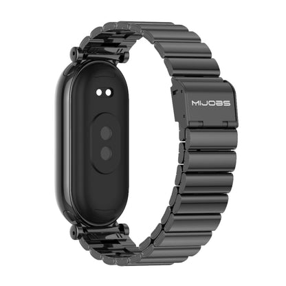 Mijobs GT4 Bracelet de montre en métal avec boucle en bambou, For Xiaomi Smart Band 10 / 9 / 8
