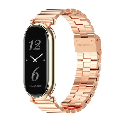 Mijobs GT4 Bracelet de montre en métal avec boucle en bambou, For Xiaomi Smart Band 10 / 9 / 8