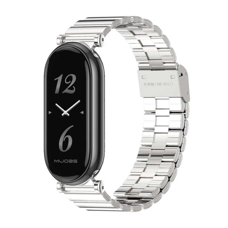 Mijobs GT4 Bracelet de montre en métal avec boucle en bambou, For Xiaomi Smart Band 10 / 9 / 8