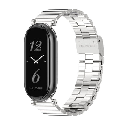 Mijobs GT4 Bracelet de montre en métal avec boucle en bambou, For Xiaomi Smart Band 10 / 9 / 8