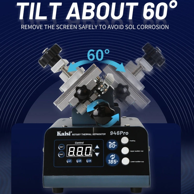 Machine thermique rotative de séparateur d'écran tactile d'affichage à cristaux liquides de Kaisi 946 Pro avec les doubles pompes à vide, US Plug, EU Plug, UK Plug
