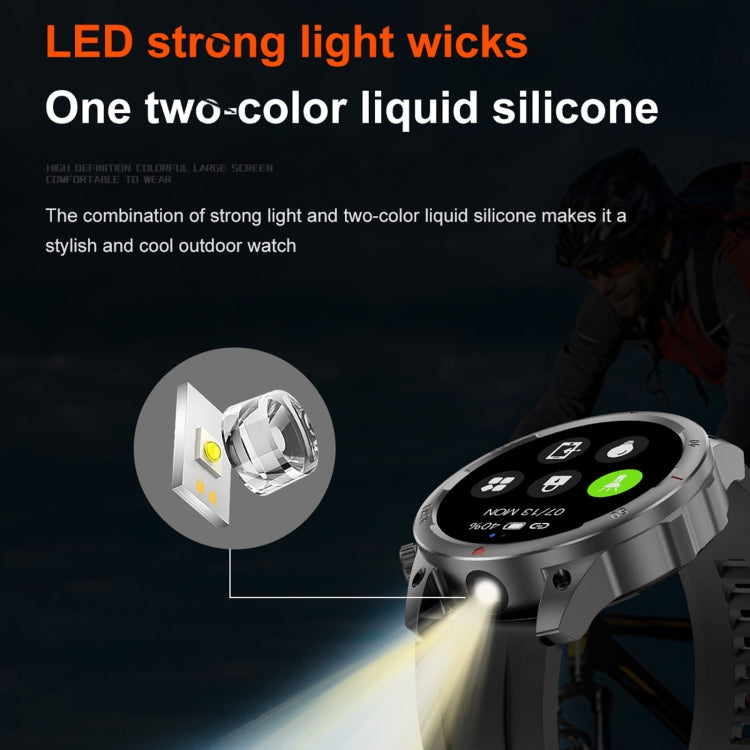 DK68 1,53 pouces IP67 BT 5.0 Montre intelligente de sport de remise en forme, prise en charge de la lampe de poche LED / appel Bluetooth / sommeil / oxygène sanguin / fréquence cardiaque / moniteur de santé de la pression artérielle