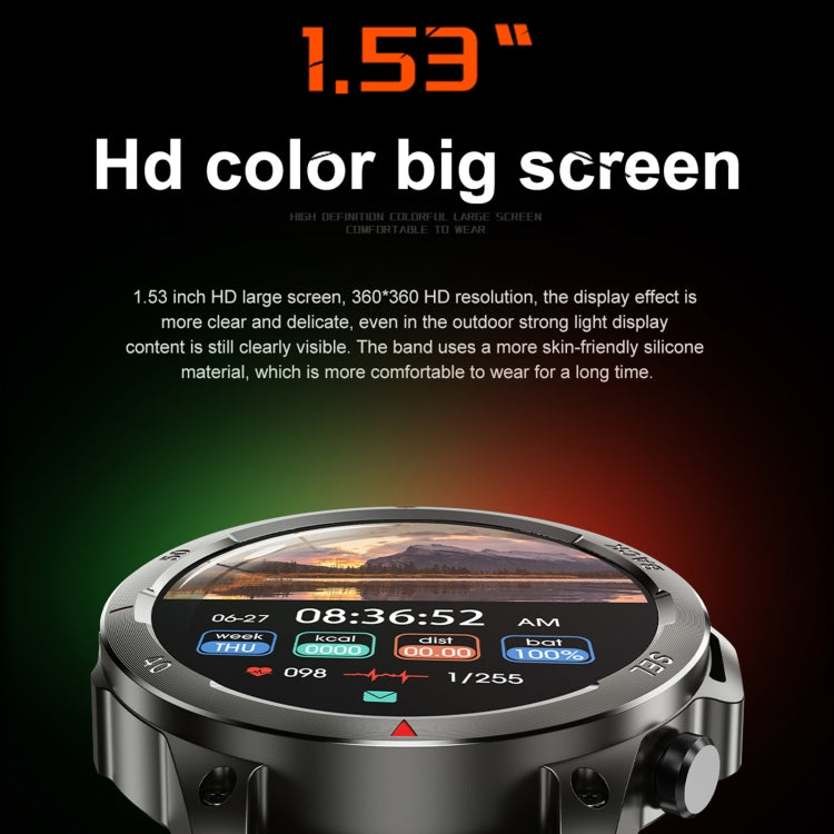 DK68 1,53 pouces IP67 BT 5.0 Montre intelligente de sport de remise en forme, prise en charge de la lampe de poche LED / appel Bluetooth / sommeil / oxygène sanguin / fréquence cardiaque / moniteur de santé de la pression artérielle