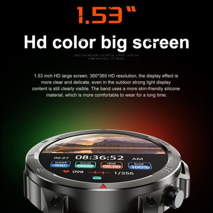 DK68 1,53 pouces IP67 BT 5.0 Montre intelligente de sport de remise en forme, prise en charge de la lampe de poche LED / appel Bluetooth / sommeil / oxygène sanguin / fréquence cardiaque / moniteur de santé de la pression artérielle