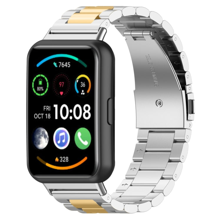 Bracelet de montre en métal en acier inoxydable à trois perles, For Huawei Watch Fit 5 / Fit 5 Pro / Fit 4 / Fit 3