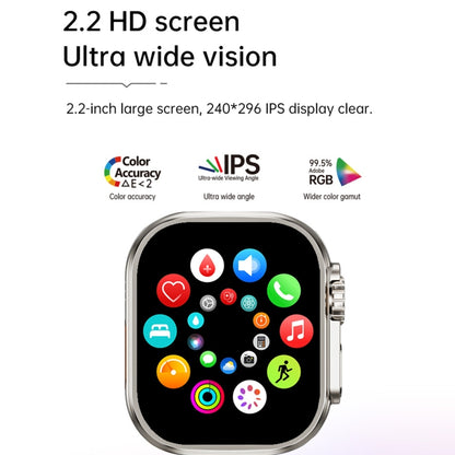 Montre intelligente de sport WS12 ULTRA 2 de 2,2 pouces, code de paiement pris en charge / appel Bluetooth / sommeil / oxygène sanguin / fréquence cardiaque / moniteur de santé de la pression artérielle