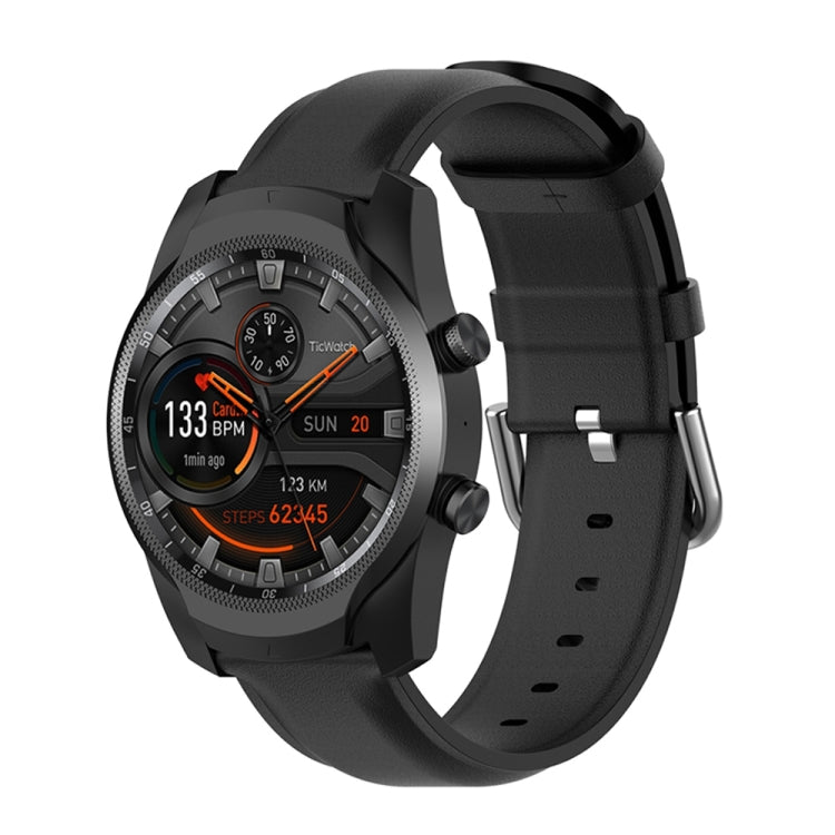 Bracelet en cuir de 22 mm avec boucle à queue ronde, For Ticwatch Pro 2020, For Huawei Watch GT2E, For Samsung Galaxy Watch 3 45mm