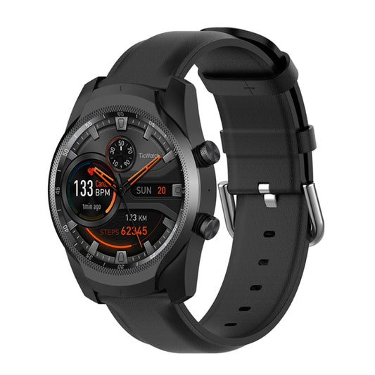 Bracelet en cuir de 22 mm avec boucle à queue ronde, For Ticwatch Pro 2020, For Huawei Watch GT2E, For Samsung Galaxy Watch 3 45mm