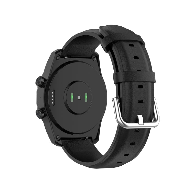 Bracelet en cuir de 22 mm avec boucle à queue ronde, For Ticwatch Pro 2020, For Huawei Watch GT2E, For Samsung Galaxy Watch 3 45mm