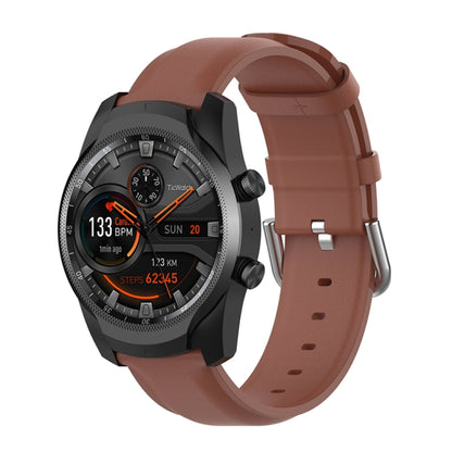 Bracelet en cuir de 22 mm avec boucle à queue ronde, For Ticwatch Pro 2020, For Huawei Watch GT2E, For Samsung Galaxy Watch 3 45mm