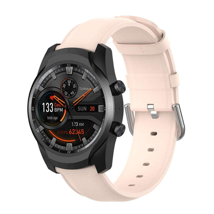 Bracelet en cuir de 22 mm avec boucle à queue ronde, For Ticwatch Pro 2020, For Huawei Watch GT2E, For Samsung Galaxy Watch 3 45mm