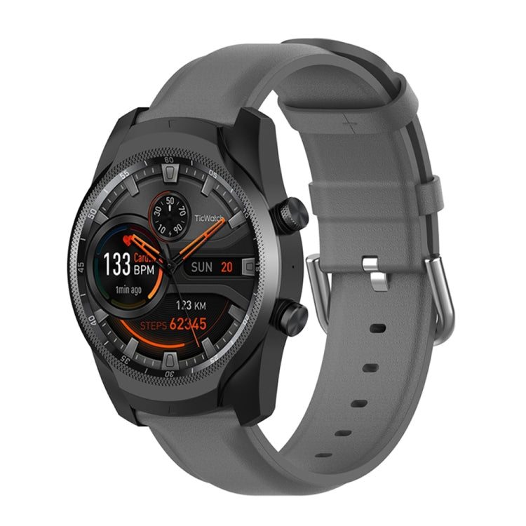 Bracelet en cuir de 22 mm avec boucle à queue ronde, For Ticwatch Pro 2020, For Huawei Watch GT2E, For Samsung Galaxy Watch 3 45mm