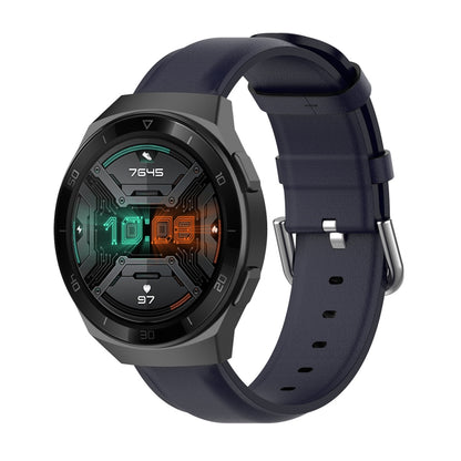 Bracelet en cuir de 22 mm avec boucle à queue ronde, For Ticwatch Pro 2020, For Huawei Watch GT2E, For Samsung Galaxy Watch 3 45mm