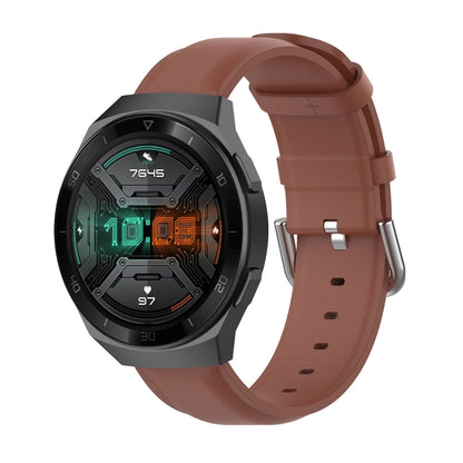 Bracelet en cuir de 22 mm avec boucle à queue ronde, For Ticwatch Pro 2020, For Huawei Watch GT2E, For Samsung Galaxy Watch 3 45mm