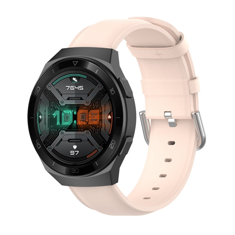Bracelet en cuir de 22 mm avec boucle à queue ronde, For Ticwatch Pro 2020, For Huawei Watch GT2E, For Samsung Galaxy Watch 3 45mm