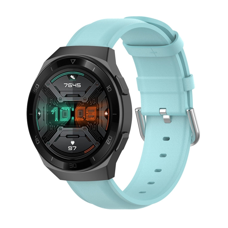 Bracelet en cuir de 22 mm avec boucle à queue ronde, For Ticwatch Pro 2020, For Huawei Watch GT2E, For Samsung Galaxy Watch 3 45mm