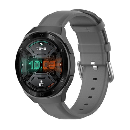 Bracelet en cuir de 22 mm avec boucle à queue ronde, For Ticwatch Pro 2020, For Huawei Watch GT2E, For Samsung Galaxy Watch 3 45mm