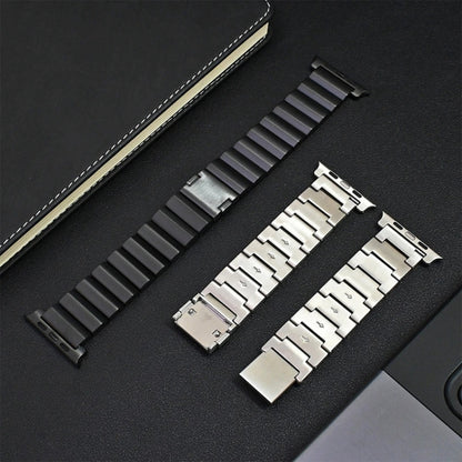 Bracelet de montre en métal titane à boucle magnétique à une perle, For Apple Watch Series 10 46mm, For Apple Watch Series 10 42mm, For Apple Watch SE 2023 44mm, For Apple Watch SE 2023 40mm, For Apple Watch Ultra 2 49mm, For Apple Watch Series 9 45mm ...