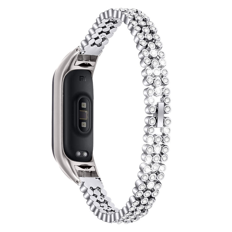 Bracelet de rechange en acier inoxydable serti de diamants, For Xiaomi Mi Band 3 / 4