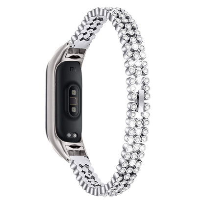 Bracelet de rechange en acier inoxydable serti de diamants, For Xiaomi Mi Band 3 / 4