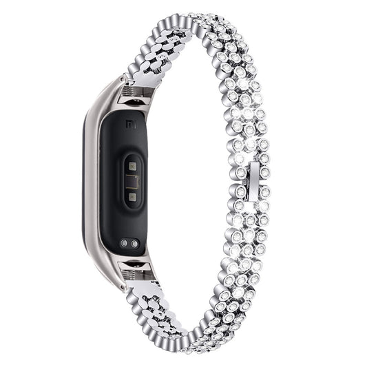 Bracelet de rechange en acier inoxydable serti de diamants, For Xiaomi Mi Band 3 / 4