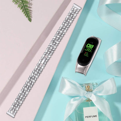 Bracelet de rechange en acier inoxydable serti de diamants, For Xiaomi Mi Band 3 / 4