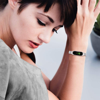Bracelet de rechange en acier inoxydable serti de diamants, For Xiaomi Mi Band 3 / 4