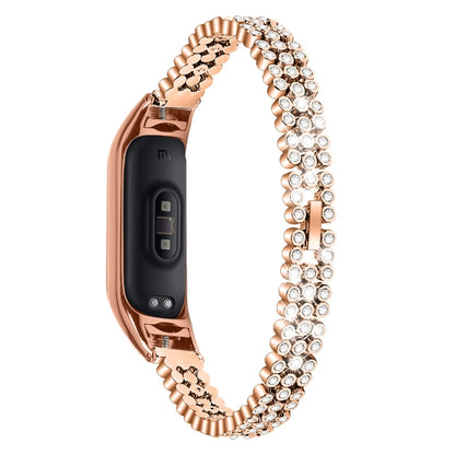 Bracelet de rechange en acier inoxydable serti de diamants, For Xiaomi Mi Band 3 / 4