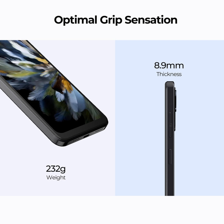 HOTWAV Note 13, identification par empreinte digitale latérale, 6,6 pouces Android 13 T606 Octa Core jusqu'à 1,6 GHz, réseau : 4G, NFC, OTG, 4GB+128GB