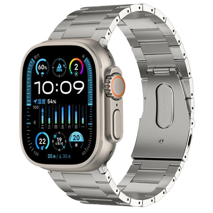 Bracelet de montre en métal titane à trois perles PG63, For Apple Watch Series 10 46mm, For Apple Watch Series 10 42mm, For Apple Watch SE 2023 44mm, For Apple Watch SE 2023 40mm, For Apple Watch Ultra 2 49mm, For Apple Watch Series 9 45mm             ...