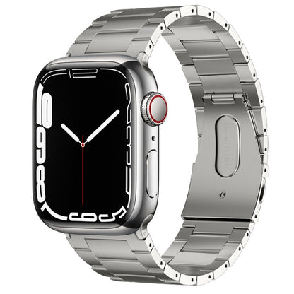 Bracelet de montre en métal titane à trois perles PG63, For Apple Watch Series 10 46mm, For Apple Watch Series 10 42mm, For Apple Watch SE 2023 44mm, For Apple Watch SE 2023 40mm, For Apple Watch Ultra 2 49mm, For Apple Watch Series 9 45mm             ...
