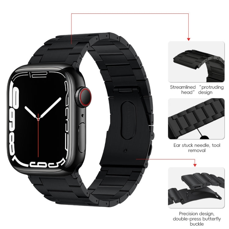 Bracelet de montre en métal titane à trois perles PG63, For Apple Watch Series 4 44mm, For Apple Watch Series 4 40mm, For Apple Watch Series 3 38mm, For Apple Watch Series 3 42mm, For Apple Watch Series 2 42mm, For Apple Watch Series 2 38mm            ...