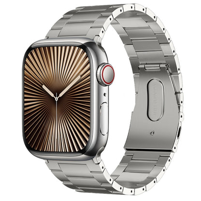 Bracelet de montre en métal titane à trois perles PG63, For Apple Watch Series 10 46mm, For Apple Watch Series 10 42mm, For Apple Watch SE 2023 44mm, For Apple Watch SE 2023 40mm, For Apple Watch Ultra 2 49mm, For Apple Watch Series 9 45mm             ...
